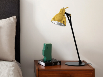 LUXY GLAM - With swing arm glass and steel desk lamp by Rotaliana
