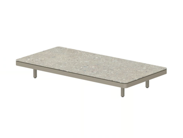ALURA LOUNGE - Rectangular low powder coated aluminium garden side table by Royal Botania