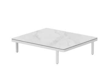 ALURA LOUNGE - Rectangular powder coated aluminium garden side table by Royal Botania