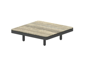 ALURA LOUNGE - Square low powder coated aluminium garden side table by Royal Botania