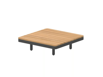 ALURA LOUNGE - Square low teak garden side table by Royal Botania