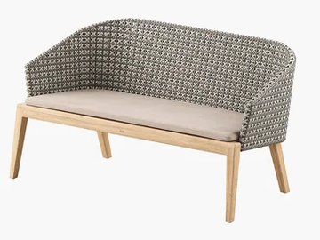 CALYPSO - 2 seater synthetic fibre and teak garden sofa by Royal Botania