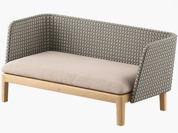 CALYPSO LOUNGE - 2 seater synthetic fibre and teak garden sofa by Royal Botania