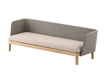 CALYPSO LOUNGE - 3 seater upholstered teak garden sofa with removable cover by Royal Botania