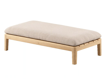CALYPSO LOUNGE - Fabric and teak garden bench with removable cover by Royal Botania
