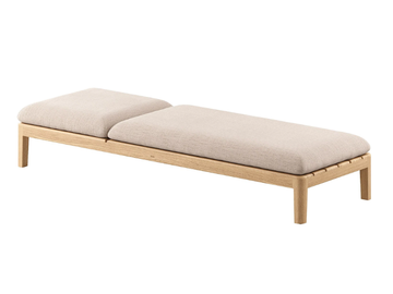 CALYPSO LOUNGE - Recliner fabric and teak sun lounger by Royal Botania