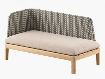 CALYPSO LOUNGE - Upholstered synthetic fabric an teak Garden daybed by Royal Botania