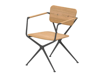 EXES - Teak garden chair with armrests by Royal Botania