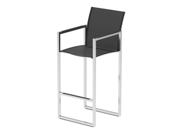 NINIX - Stainless steel garden stool with armrests with footrest by Royal Botania