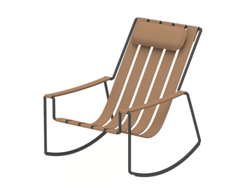 STRAPPY - Rocking Imitation leather garden armchair with armrests by Royal Botania