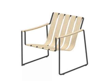 STRAPPY - Sled base fabric easy chair with armrests by Royal Botania