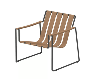 STRAPPY - Sled base Imitation leather easy chair with armrests by Royal Botania
