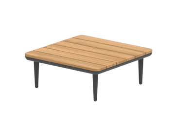 STYLETTO LOUNGE - Square low teak garden side table by Royal Botania
