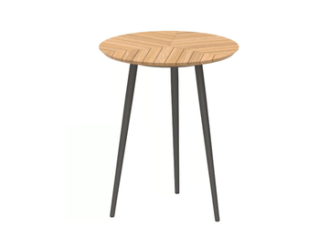 STYLETTO - Round teak high table by Royal Botania