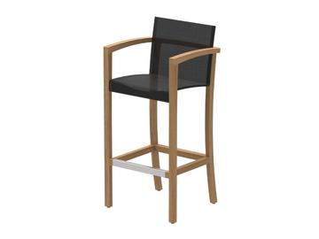 XQI - High teak garden stool with footrest by Royal Botania