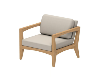 ZENHIT LOUNGE - Upholstered fabric garden armchair with armrests by Royal Botania