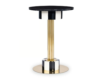 JULIA - Guatemala marble high table with brass and ceramic base by ROYAL STRANGER