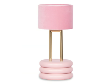 MARSHMALLOW - Table lamp with velvet lampshade and wooden base by ROYAL STRANGER