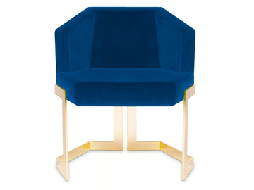 THE HIVE - Upholstered leather easy chair with brass base by ROYAL STRANGER