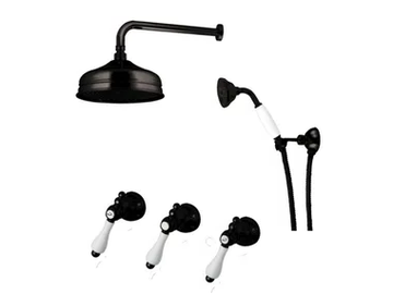 CLASSIC REVOLUTION - PRAGA - F7516W2KBCE - Shower set with diverter with overhead shower by Rubinetteria Giulini
