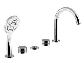 DELUXE - MYRING - FMR0160DL - Deck mounted 5 hole bathtub tap with hand shower by Rubinetteria Giulini