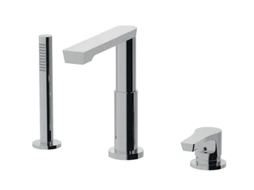EGO - F5765BD - Deck mounted 3 hole bathtub tap with hand shower by Rubinetteria Giulini