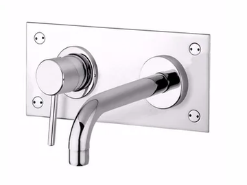 FUTURO - F6520P - 2 hole wall-mounted washbasin mixer with plate by Rubinetteria Giulini