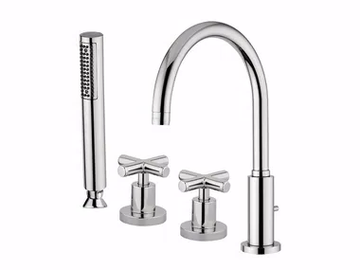G3 - F7665 - 4 hole bathtub set with hand shower by Rubinetteria Giulini