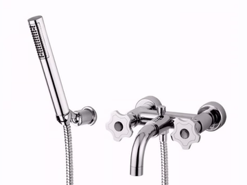 GIÒ CRYSTAL - GIÒ - F3601/S - 2 hole wall-mounted bathtub tap with hand shower by Rubinetteria Giulini