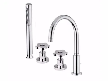 GIÒ CRYSTAL - GIÒ - F3665/S - 4 hole bathtub set with hand shower by Rubinetteria Giulini