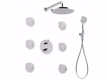 MYRING - FMR0013-3KBS - Shower mixer with hand shower with overhead shower by Rubinetteria Giulini