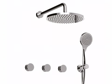 MYRING - FMR0115W2KB - Shower mixer with hand shower with overhead shower by Rubinetteria Giulini
