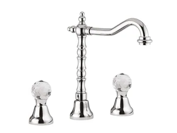 ODESSA CRYSTAL - F3906A/S - 3 hole countertop washbasin tap by Rubinetteria Giulini