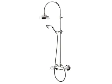 ODESSA CRYSTAL - F3907WC-S/S - Wall-mounted shower panel with overhead shower by Rubinetteria Giulini