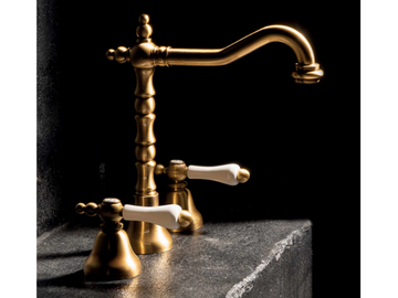 PRAGA - PRAGA CRYSTAL - F7512A - 3 hole countertop washbasin tap by Rubinetteria Giulini