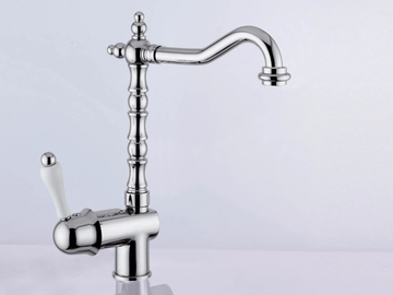 PRAGAMIX - PRAGAMIX CRYSTAL - F7527A - Countertop single handle washbasin tap with adjustable spout by Rubinetteria Giulini