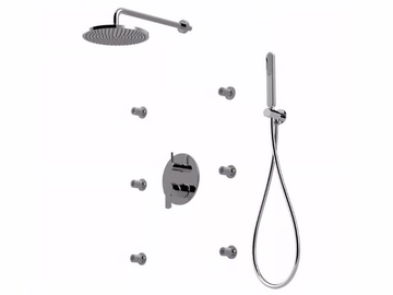 SURF - F5813-3KBS - Single handle shower mixer with overhead shower by Rubinetteria Giulini