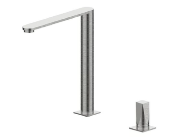 ALINE 49058 - 2 hole single handle stainless steel washbasin mixer by Rubinetterie Frattini