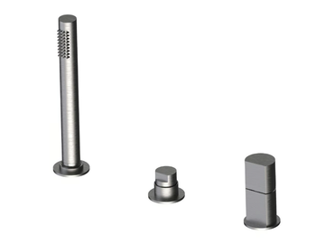 BORGIA 89028B - Deck mounted 3 hole stainless steel bathtub tap with hand shower by Rubinetterie Frattini
