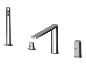 BORGIA 89029B - Deck mounted Recessed stainless steel bathtub tap with diverter by Rubinetterie Frattini