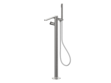 BORGIA 89596 - Floor standing single handle stainless steel bathtub tap with hand shower by Rubinetterie Frattini