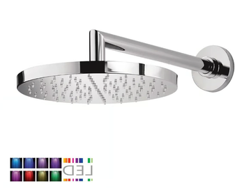 15T-L1 - LED brass overhead shower with arm with chromotherapy by Rubinetterie Mariani