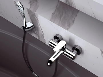 ARMONIA - Wall-mounted single handle brass bathtub set by Rubinetterie Mariani