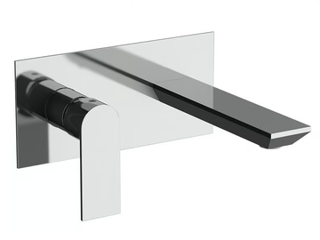 AVENUE - Wall-mounted single handle washbasin mixer with plate by Rubinetterie Mariani