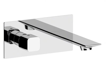 ICON-Q - Wall-mounted single handle washbasin mixer with plate by Rubinetterie Mariani