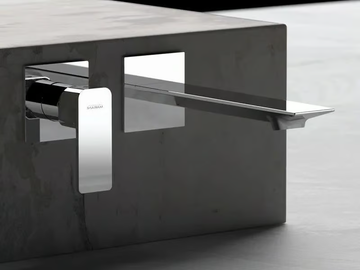 ICON - Single handle wall-mounted washbasin mixer with plate by Rubinetterie Mariani