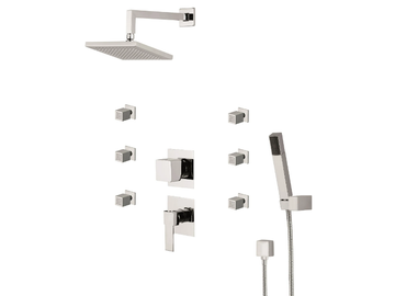 POLAR - Shower mixer with diverter with hand shower with overhead shower by Rubinetterie Mariani