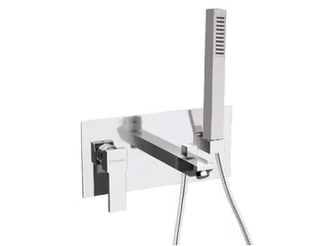 POLAR - Wall-mounted bathtub mixer with hand shower with plate by Rubinetterie Mariani