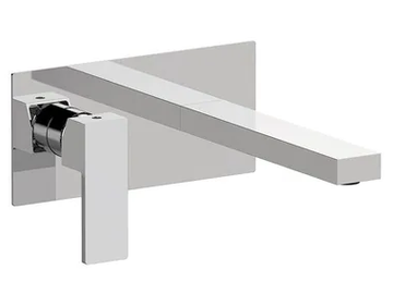 REBEL - Wall-mounted single handle washbasin mixer with plate by Rubinetterie Mariani