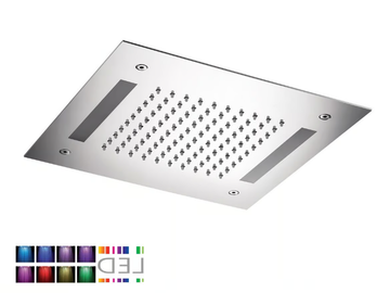 SQL-08 - LED built-in stainless steel overhead shower with chromotherapy by Rubinetterie Mariani